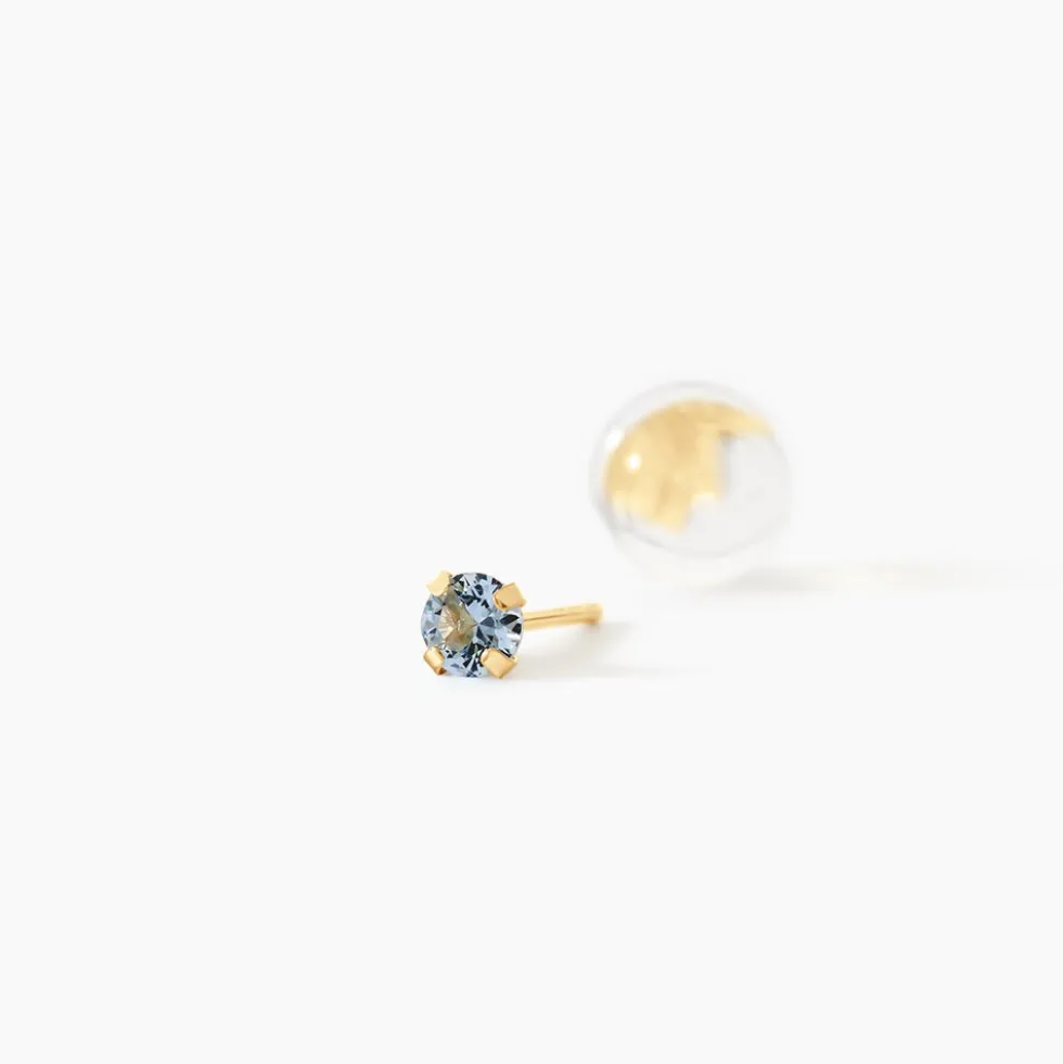 Boucles D'oreilles Puces Carin Serti Griffe 2 Or Jaune Oxyde