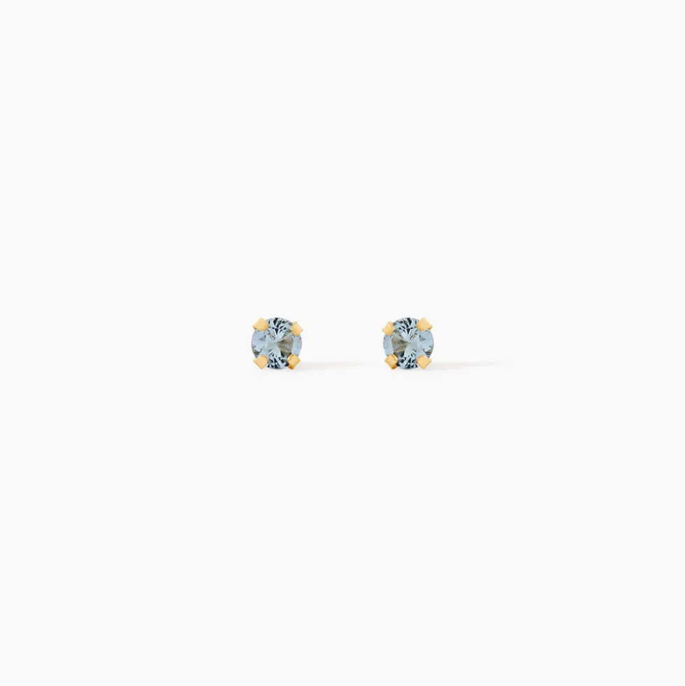 Boucles D'oreilles Puces Carin Serti Griffe 2 Or Jaune Oxyde
