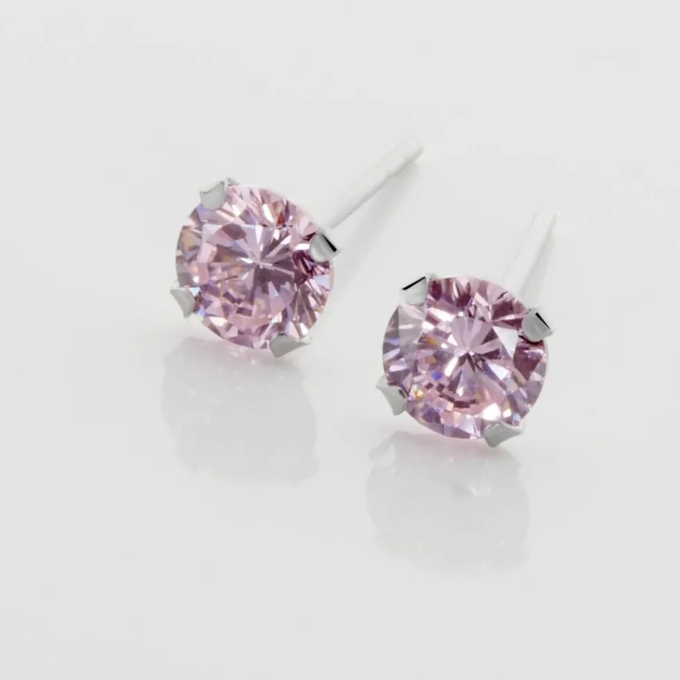 Boucles D'oreilles Puces Carin Or Blanc Oxydes De Zirconium