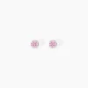 Boucles D'oreilles Puces Carin Or Blanc Oxyde De Zirconium