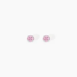 Boucles D'oreilles Puces Carin Or Blanc Oxyde De Zirconium