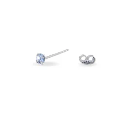 Boucles D'oreilles Puces Carin Or Blanc Oxyde De Zirconium