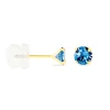 Boucles D'oreilles Puces Carin Serti Griffe 3 Or Jaune Oxyde
