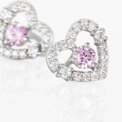 Boucles D'oreilles Puces Carren Argent Blanc Oxyde De Zirconium