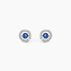 Boucles D'oreilles Puces Carren Argent Blanc Oxyde De Zirconium