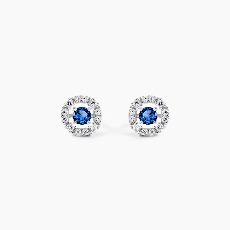 Boucles D'oreilles Puces Carren Argent Blanc Oxyde De Zirconium