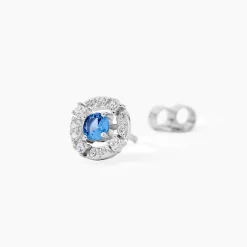 Boucles D'oreilles Puces Carren Argent Blanc Oxyde De Zirconium
