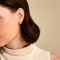 Boucles D'Oreilles Puces Cherish Acier Jaune