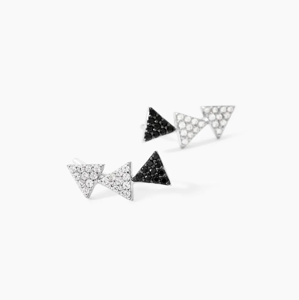 Boucles D'oreilles Puces Chleo Argent Blanc Oxyde De Zirconium