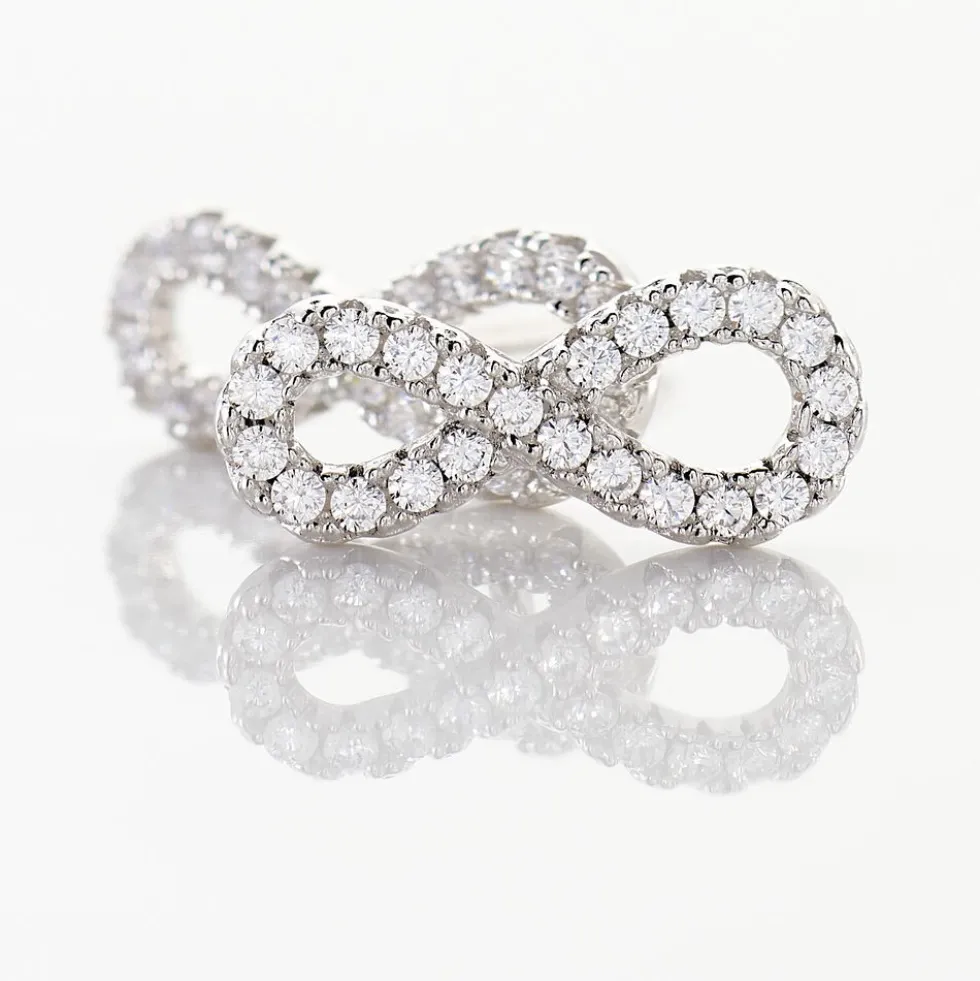 Boucles D'oreilles Puces Clélia Argent Blanc Oxyde De Zirconium