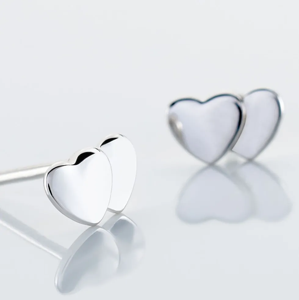 Boucles D'oreilles Puces Collinette Argent Blanc