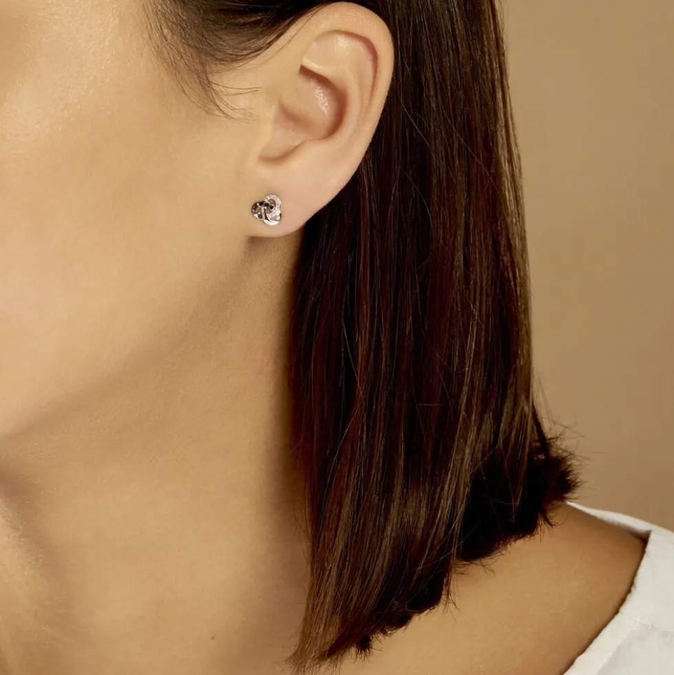 Boucles D'oreilles Puces Constellation Or Blanc Diamant