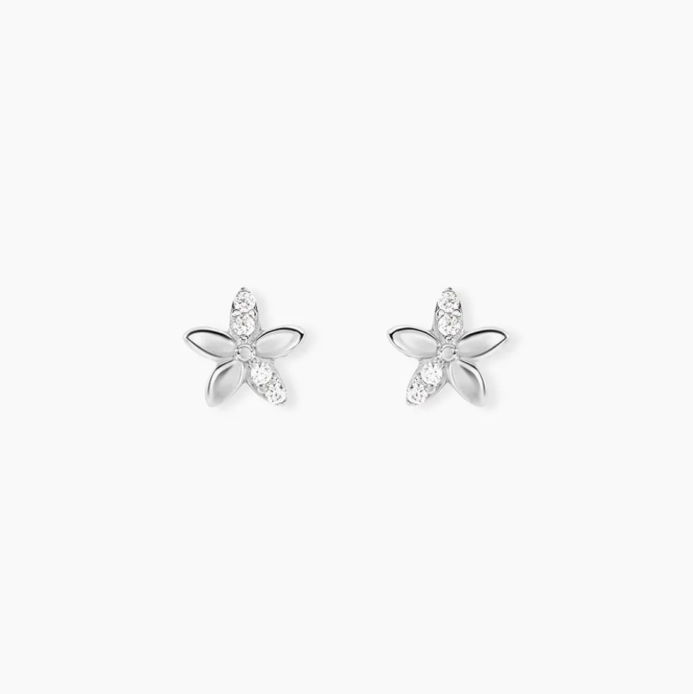 Boucles D'oreilles Puces Darline Argent Blanc Oxyde De Zirconium