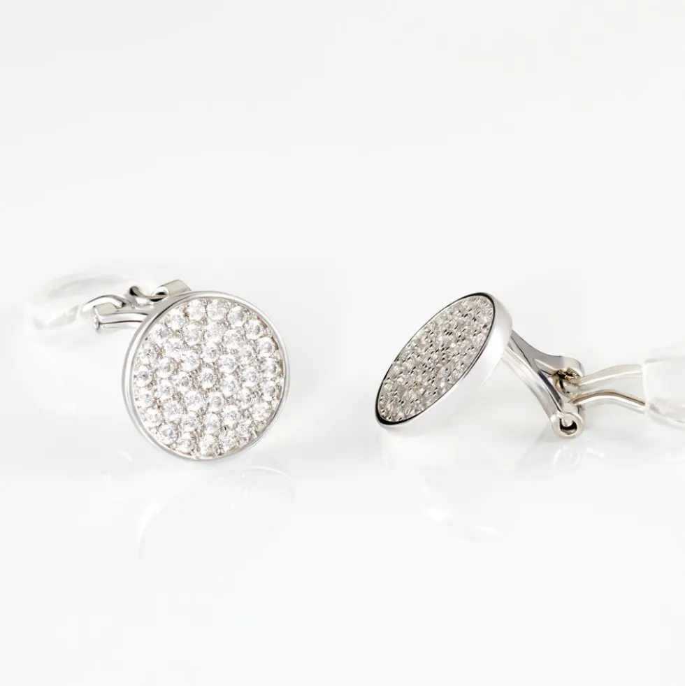 Boucles D'oreilles Puces Darwin Argent Blanc Oxyde