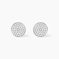 Boucles D'oreilles Puces Darwin Argent Blanc Oxyde