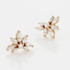 Boucles D'oreilles Puces Davena Argent Rose Oxyde De Zirconium