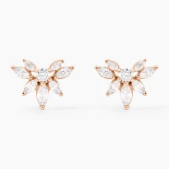 Boucles D'oreilles Puces Davena Argent Rose Oxyde De Zirconium