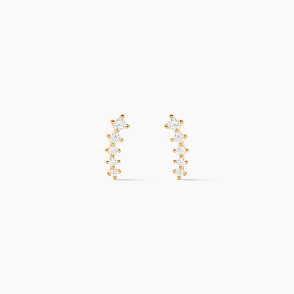 Boucles D'oreilles Puces Delia Or Jaune Oxyde De Zirconium
