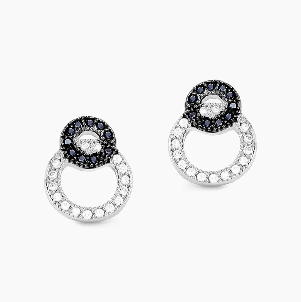 Boucles D'oreilles Puces Diana Argent Blanc Oxyde De Zirconium