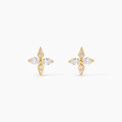 Boucles D'Oreilles Puces Dirk Or Jaune Oxyde De Zirconium