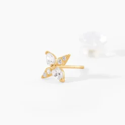 Boucles D'Oreilles Puces Dirk Or Jaune Oxyde De Zirconium