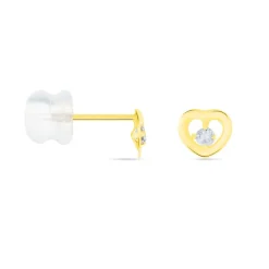 Boucles D'oreilles Puces Dolly Or Jaune Oxyde De Zirconium