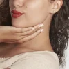 Boucles D'oreilles Puces Dolly Or Blanc Oxyde De Zirconium