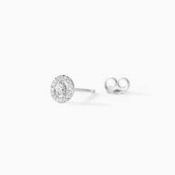 Boucles D'oreilles Puces Domitia Or Blanc Diamant