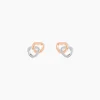 Boucles D'oreilles Puces Donna Coeurs Ajoures Or Rose