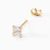 Boucles D'oreilles Puces Doreen Or Jaune Oxyde De Zirconium