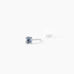 Boucles D'oreilles Puces Doreen Carre Or Blanc Oxyde De Zirconium