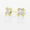 Boucles D'oreilles Puces Doreen Carre Or Jaune Oxyde De Zirconium