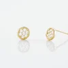 Boucles D'oreilles Puces Dorie Pastille Serti Clos Or Jaune Oxyde