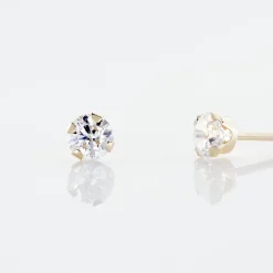 Boucles D'oreilles Puces Eddie Or Jaune Oxyde De Zirconium