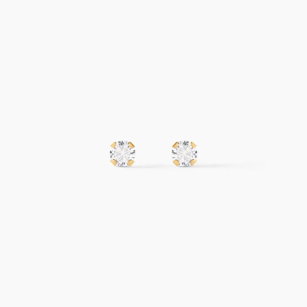 Boucles D'oreilles Puces Eddie Or Jaune Oxyde De Zirconium