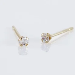 Boucles D'oreilles Puces Eddie Or Jaune Oxyde De Zirconium