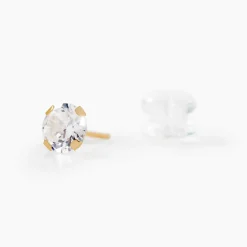 Boucles D'oreilles Puces Eddie Or Jaune Oxyde De Zirconium