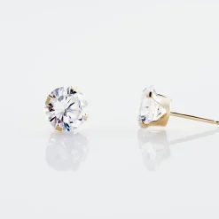Boucles D'oreilles Puces Eddie Or Jaune Oxyde De Zirconium