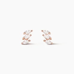Boucles D'oreilles Puces Edma Or Rose Oxyde De Zirconium