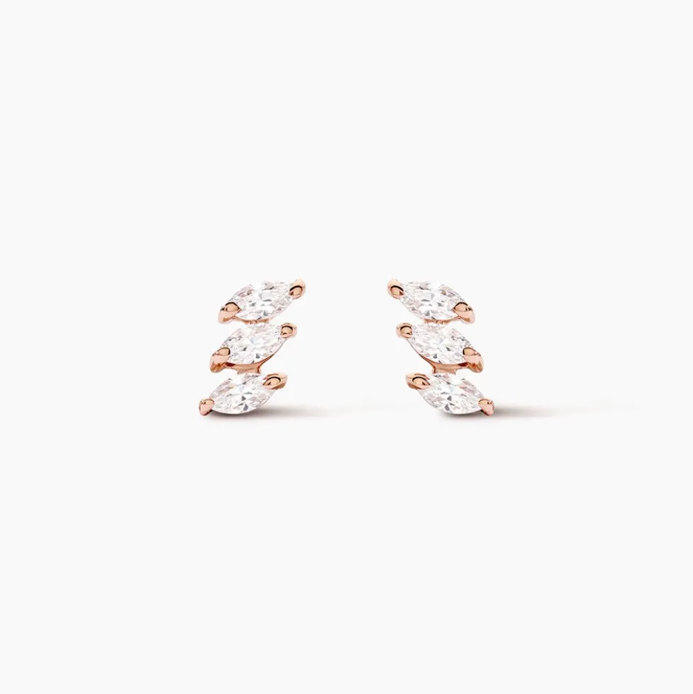 Boucles D'oreilles Puces Edma Or Rose Oxyde De Zirconium
