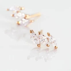 Boucles D'oreilles Puces Edma Or Rose Oxyde De Zirconium