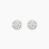 Boucles D'oreilles Puces Edmee Or Blanc Strass