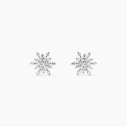 Boucles D'oreilles Puces Effie Argent Blanc Oxyde De Zirconium