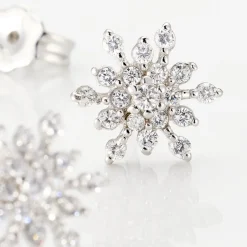 Boucles D'oreilles Puces Effie Argent Blanc Oxyde De Zirconium