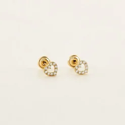 Boucles D'oreilles Puces Eily Or Jaune Oxyde De Zirconium