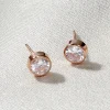 Boucles D'oreilles Puces Elda Serti Clos Or Rose Oxyde De Zirconium