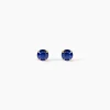 Boucles D'oreilles Puces Elea Serti Griffe Or Jaune Saphir