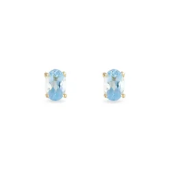 Boucles D'oreilles Puces Elea Serti Griffe Or Jaune Topaze