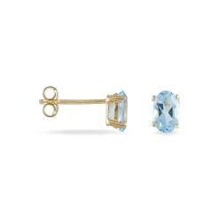 Boucles D'oreilles Puces Elea Serti Griffe Or Jaune Topaze