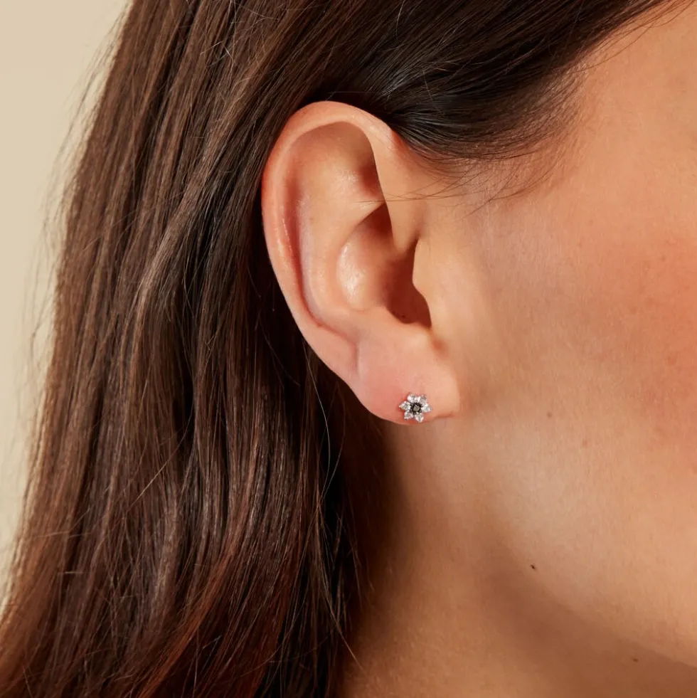 Boucles D'oreilles Puces Elfleda Or Jaune Oxyde De Zirconium